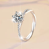 Woven Style 1ct VVS1 D Colour Moissanite Diamonds Wedding Solitaire Rings For Women S925 Sterling Silver Jewellery