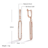 14K Rolled Gold Glossy Geometry AAA Zircon Diamonds Drop Earrings Daily Fine Jewellery