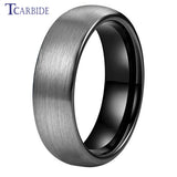 Domed Brushed Multicolor 6mm 8mm Tungsten Engagement Wedding Rings For Women Men