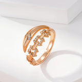 Unique Shiny Luxury 14K Filled Rose Gold AAA Zircon Diamonds Big Rings For Women - Party Daily Fine Jewellery