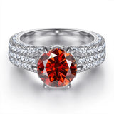 Selection of 2 Carat Multicolour VVS1 D Colour Moissanite Silver Wedding Rings