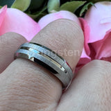 New Grooved Brushed Beveled Finish Classic Tungsten Carbide Rings for Men Women