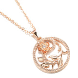 14K Rolled Gold Periphery Inlay AAA Zircon Diamonds Hollow Elegant Flower Necklaces