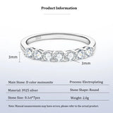 Classic 7-stone  Half Eternity 3mm VVS1 D Colour Moissanite Diamond Stackable Ring