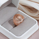 Awesome Big Size Rolled 14K Rose Gold AAA Zircon Elegant Diamonds Wedding Party Jewellery Rings