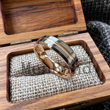 Groove Center Surface and Bevel Polished 6/8mm Tungsten Carbide Men's Women's Rings