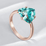 14K Rolled Gold Romantic Green AAA Zircon Crystal Luxury Bridal Rings Fine Jewellery