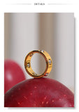 18k Gold Plated New Fashion Stainless Steel Beads Scrollable Elegant Ring