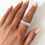 Marvelous 5*7mm Oval Cut VVS1 D Colour Moissanite S925 Silver Eternity Ring