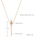 Charming Matchstick 14K Filled Rose Gold AAA White or Red Zircon Full Paved Luxury Party Jewellery Necklace