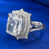 Brilliant Crushed Ice Cut High Quality AAAAA High Carbon Sapphire Gemtones Cocktail Jewellery - Silver Fine Rings - The Jewellery Supermarket