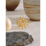 18K Gold Plated  Stainless Steel Hot Style Metal Sun Adjustable Trending Ring