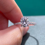 Outstanding 1ct 2ct 3ct Oval D Colour VVSI Moissanite Diamond Sparkling Wedding Eternity Fine Rings - The Jewellery Supermarket