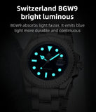 Luxurious Top Brand Men's Analog Quartz Watch BGW9 Luminous 20 Bar Waterproof Diving Stainless Steel Men Watches
