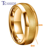 Grooves Domed Polished Finish 4/6/8mm Tungsten Wedding Engagement Rings