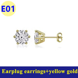 925 Sterling Sliver High-end Crown Moissanite Diamond Heart Screw Stud Earrings For Women