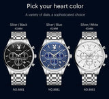 Amazing Top Brand Chronograph Business Men's Watches Waterproof Stainless Steel Luxury Brand Quartz Wristwatch