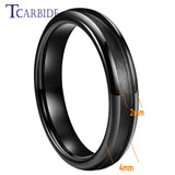 Grooves Domed Polished Finish 4/6/8mm Tungsten Wedding Engagement Rings