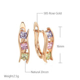 Bright Square Filled 14K Rose Gold AAA Zircon Diamonds Earrings for Women - Trendy Creative Daily Jewellery