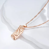 14K Vintage Rolled Gold Hollow Flower Boho Ethnic Pendant Necklace Fashion Daily Jewellery