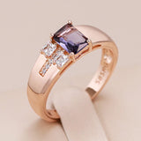 Amazing 14K Gold Filled Purple AAA Zircon Crystals Unusual Ring Fine Jewellery