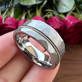 Guitar String Ring Silver Hammer 8MM Men Women Tungsten Carbide Wedding Ring