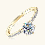 Marvelous VVS1 D1.00CT 6.5MM Round Moissanite Diamond  Silver Wedding Ring