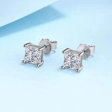 Classic Princess Cut Real 1.2/2/4ct Moissanite Diamonds Stud Earrings For Women - 925 Sterling Fine Jewellery Earrings - The Jewellery Supermarket