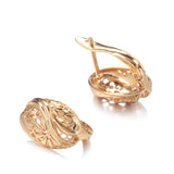 14K Gold Filled Geometric Oval Flower Twist Fashion Gothic Jewellery Retro Earrings