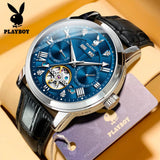 Excellent Automatic Top Brand Mechanical Watch Tourbillon Sport Leather Casual Business Fashion Wristwatches