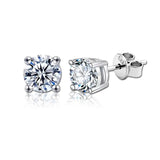 Fabulous Moissanite Diamonds 925 Silver 18K Plated Stud Earrings for Men Women