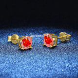 VVS1 Sterling Silver White Pink Yellow Red Orange Moissanite Diamonds Stud Earrings