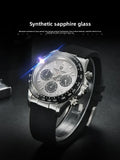 Famous Brand Sky Blue Dial Classics Sapphire Retro Chronograph Stainless Steel Waterproof Men Quartz Watches