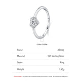 Glamorous Heart-shaped Sterling Silver Sparkling AAAA Lab Created Diamonds Ring