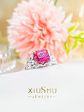 New Fashion Princess Cut Square Rose Red Blue Green Lab Created Sapphire Rings for Women - Fine Jewellery - The Jewellery Supermarket