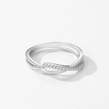 Geometric Design Dazzling AAAA Lab Created Diamond 925 Sterling Silver Ring