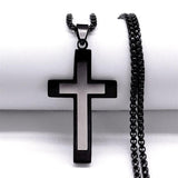 Catholic Cross Stainless Steel Jesus Christ Amulet Necklace - Gold Colour Chain Christian Necklaces Jewellery