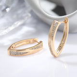14 Karat Gold Filled Trendy AAA Cubic Zircon Diamonds Luxury Hoop Vintage Earrings