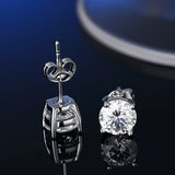 New Silver Moissanite Diamond Studs Earrings Pass Diamond Tester For Men Women