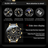 Fashion Luxury Moon Phase Chronograph New Quartz Watches for Men - Ceramic Strap Waterproof Luminous Men's Watches