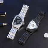 Luxury Classic Brand Multicolour Triangle Quartz Wristwatches -  Dial wth Roman Numerals Business Mens Wristwathes
