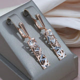 Latest Fashion 14K Filled Rose Gold and Silver Dichroic Plating Geometric Hollow Earrings - Fashion Jewellery