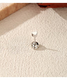 Moissanite Cartilage 925 Sterling Sliver Classic Round Heart Screw Stud Earrings