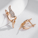 14 Karat Gold Filled New Bird Design High Quality AAA Zircon Diamonds Drop Vintage Earrings For Women