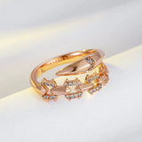 Unique Shiny Luxury 14K Filled Rose Gold AAA Zircon Diamonds Big Rings For Women - Party Daily Fine Jewellery