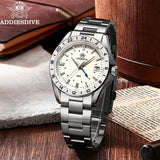 NEW Luxury Brand 38mm Stainless Steel GMT Movement Sapphire Glass 20Bar Waterproof AD2063 Diver Quartz Watches