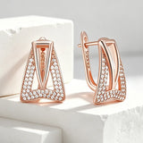 Luxury Design 14 Gold Filed Full AAA Zircon Square Diamonds Drop Earrings