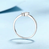 White Champagne Gold Plated Heart Shape Moissanite Diamonds Rings For Women 925 Sterling Silver Wedding Fine Rings