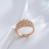 Marvelous Double Metal Beads 14K Rolled Rose Gold AAA  Zircon Diamonds Rings - Personality Trendy Jewellery