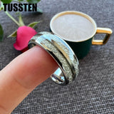 New Arrival Nice Bright Domed Polished Finish Meteorite Tungsten Wedding Ring  Comfort Fit Men Women Ring - The Jewellery Supermarket